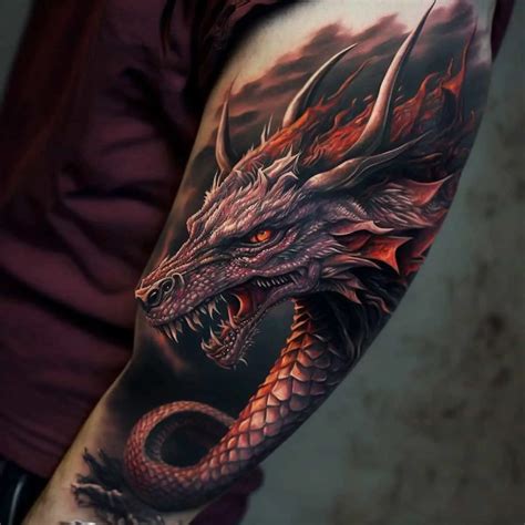 Realistic dragon fineline blackwork andrerosaf Dragon