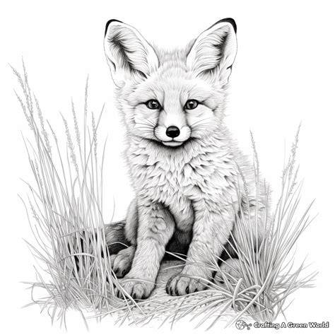 Realistic Fox Coloring Pages