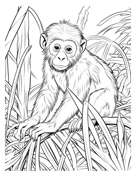 Realistic Monkey Coloring Pages