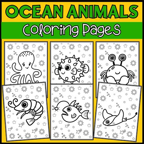 Realistic Ocean Animals Coloring Pages For Preschool
