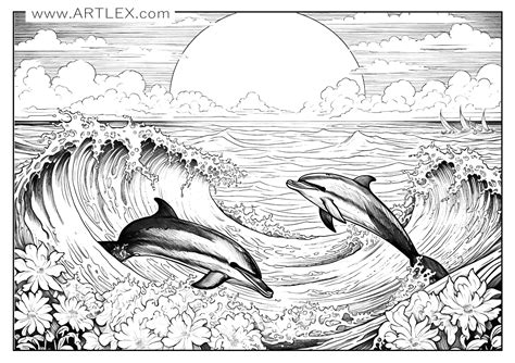 Realistic Ocean Coloring Pages