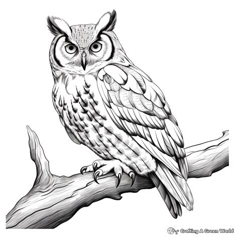 Realistic Owl Coloring Pages