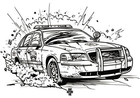 Realistic Police Car Coloring Pages
