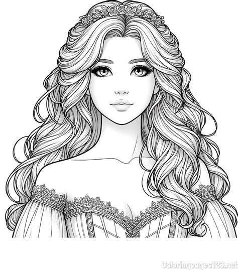 Realistic Princess Coloring Pages