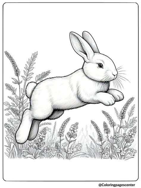 Realistic Rabbit Coloring Pages