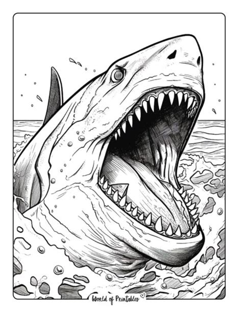 Realistic Shark Coloring Pages