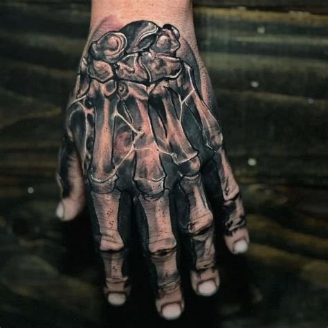 Realistic Skeleton Hand Tattoo