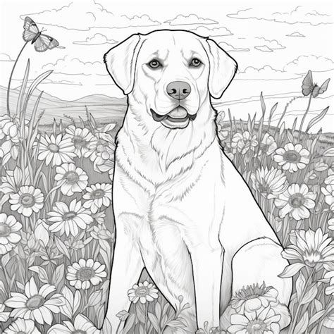 Realistic Yellow Lab Coloring Pages