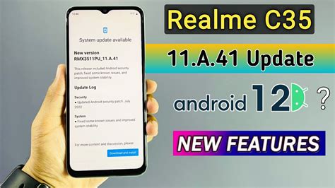 Realme C35 Android 12 Einkenni