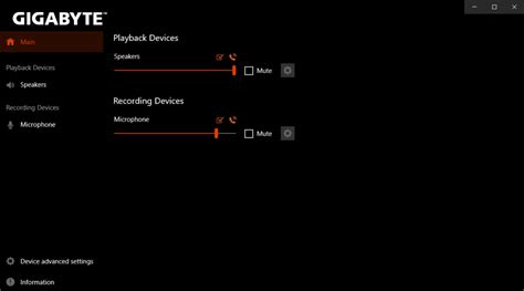 Realtek Audio Console interface