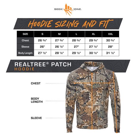 Realtree Youth Size Chart