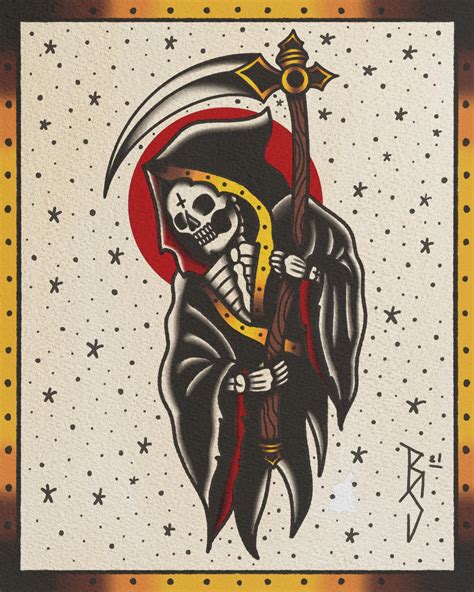 Reaper Tattoo Traditional