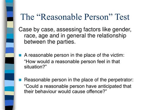 Reasonable Person Test Australia