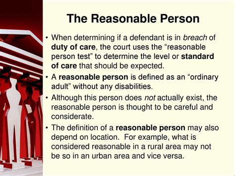 Reasonable Person Test Definition
