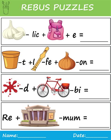 Rebus Puzzles For Kids With Answers