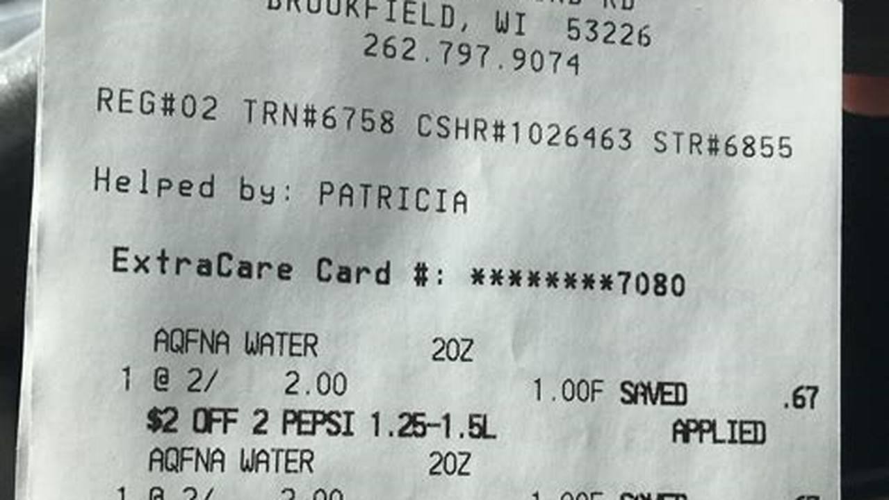Receipt For March 2025