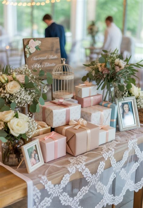 Reception hall gift table area