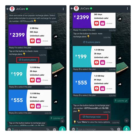 Recharge Your Jio Number Using JioCare WhatsApp Chatbot