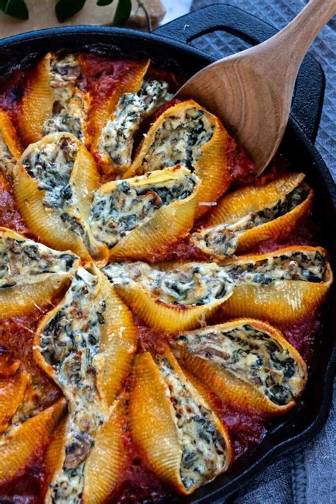 Recipe: Https://Chefsavvy.Com/Spinach-And-Ricotta-Stuffed-Shells/