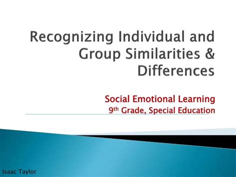 Recognizing Individual Differences