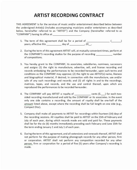 Record Label Contracts Templates