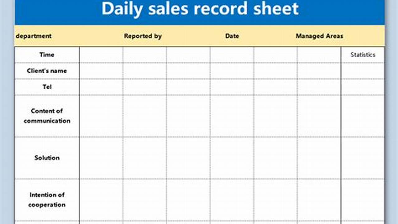 Record, Excel Templates