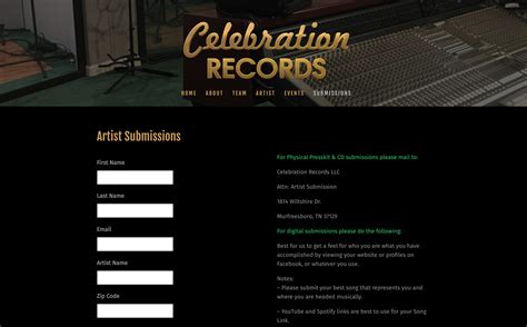 Record Label Website Template Free
