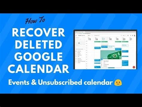 Recover Deleted Calendar Google