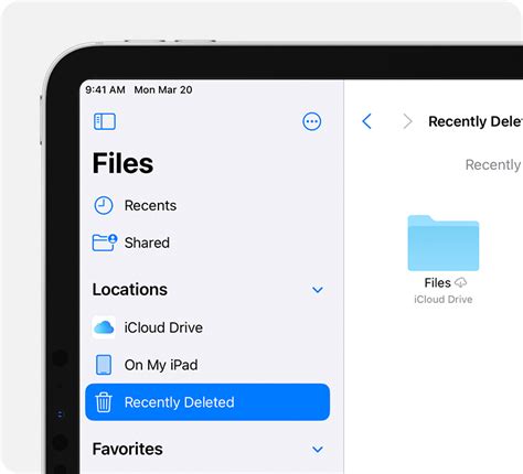 Recover recently deleted items in Files app