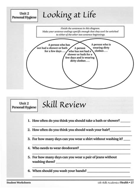 Recovery Life Skills Worksheets