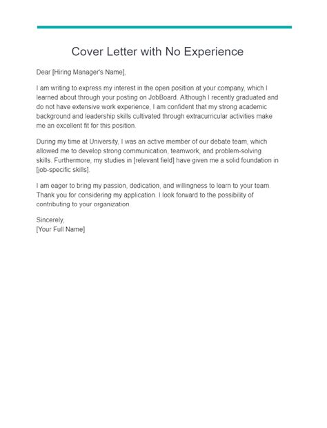 Recruiter Cover Letter No Experience