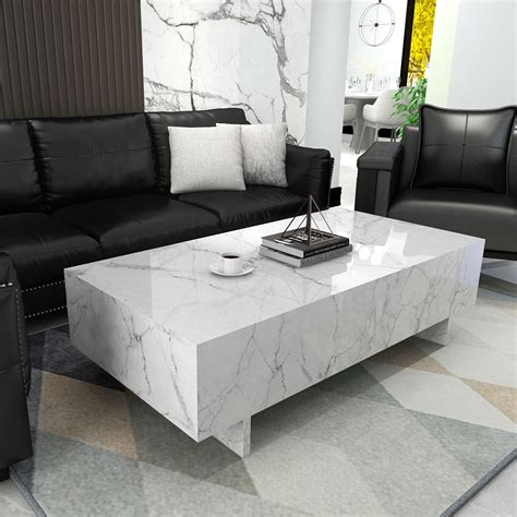 Shop Trisha Italian White Marble Top Rectangle Coffee Table Free Shipping Today Overstock