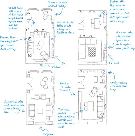 Rectangular Living Room Layout