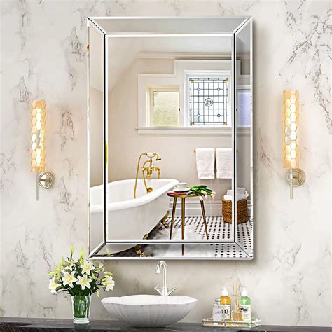Silver Rectangular Mirror Modern Contemporary Mirror Free Delivery