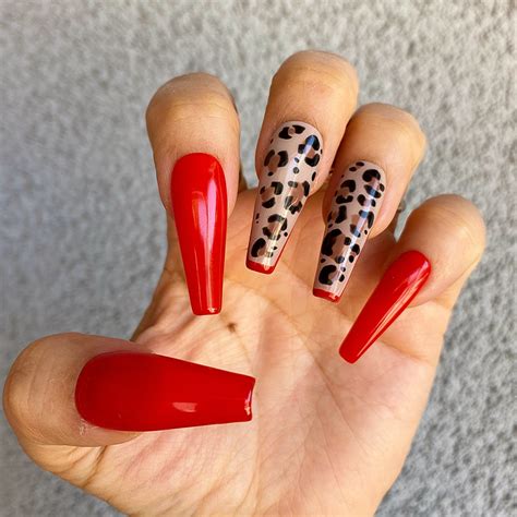 Red leopard nails by Focus Nails I love them! nails leopard red 