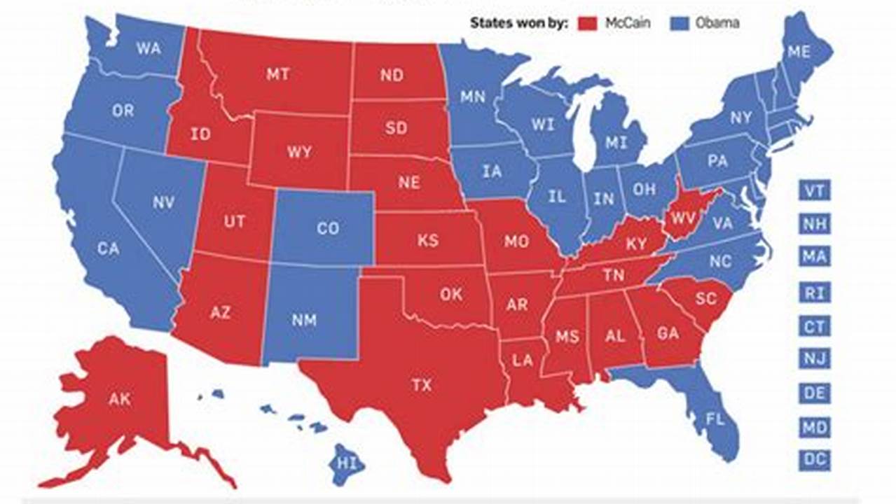 Red Blue State Map 2025