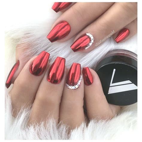 Get Festive With Red Chrome Xmas Nails In 2023