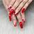 Red Design Acrylic Nails