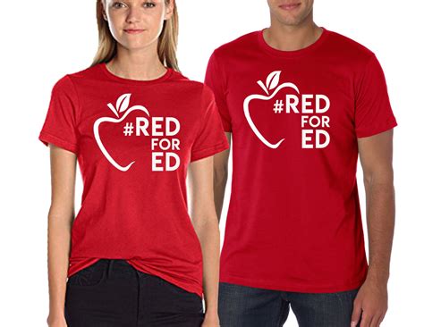 Show Your Support with Stylish Red for Ed Shirt