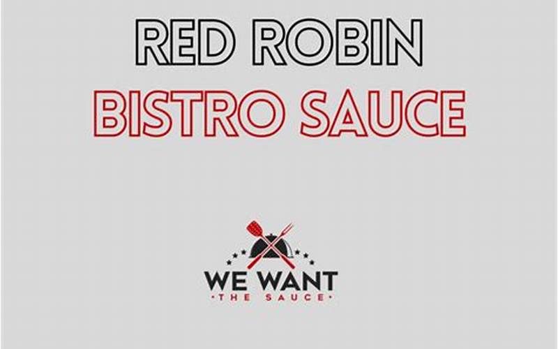 Red Robin Bistro Sauce Bottle
