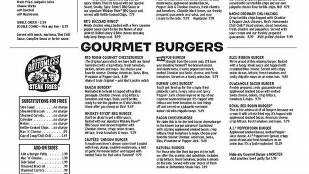 Red Robin Menu Pdf 2025