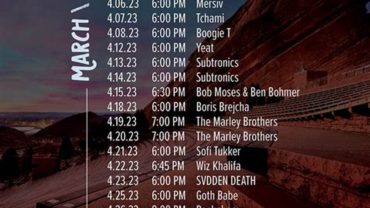 Red Rocks 2024 Concert Schedule Pdf