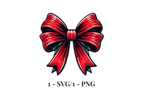 Unwrap Festive Joy with our Stunning Red Bow SVG Collection: Add a Touch of Elegance to Your Designs!