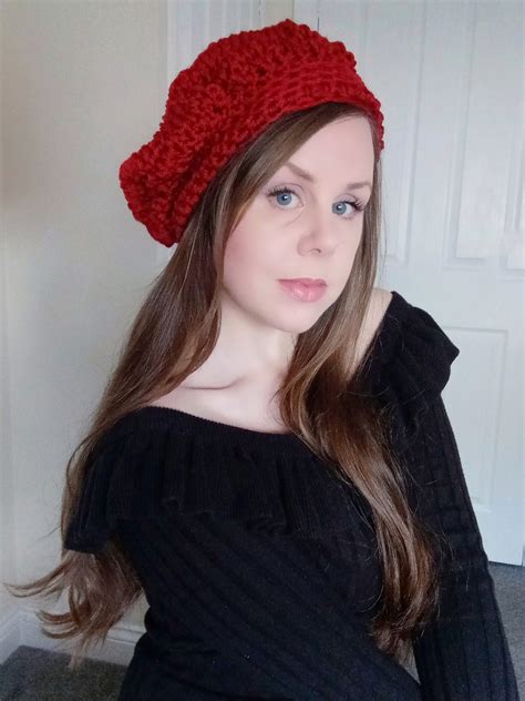 Red Crochet Beret