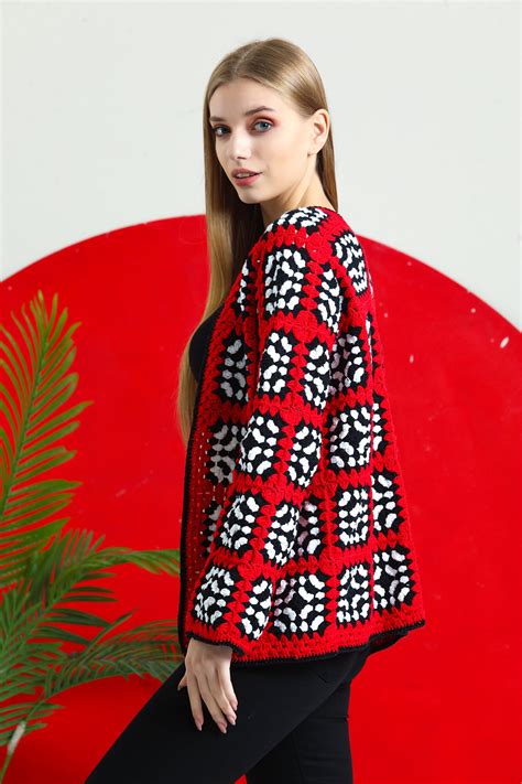 Red Crochet Cardigan