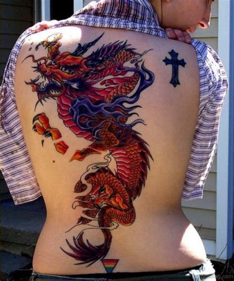 Red Dragon Tattoo On Back