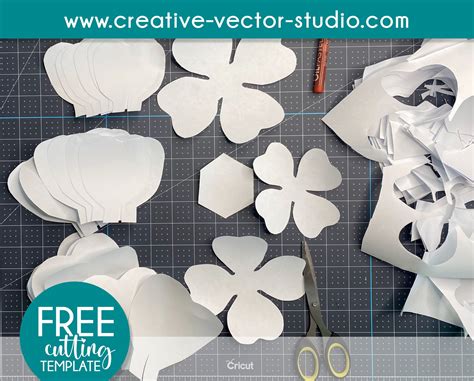 Download Red Giant Paper Flower Composition Commercial Use DXF Files