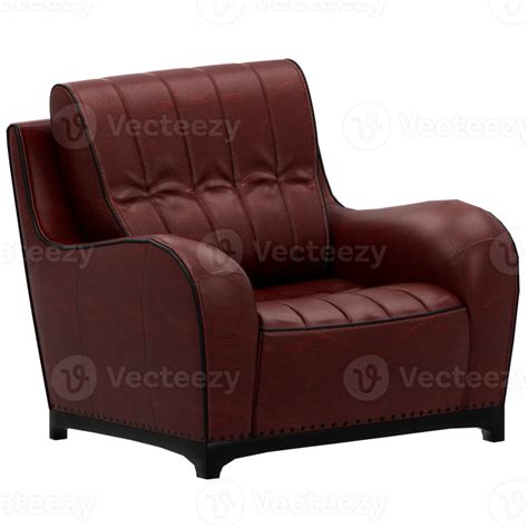 Red Leather Chair 3D PNG