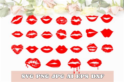 Download Red Lips Bundle For Crafts