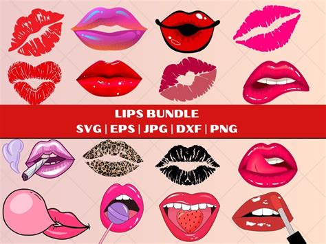 Download Red Lips Bundle For Cricut
